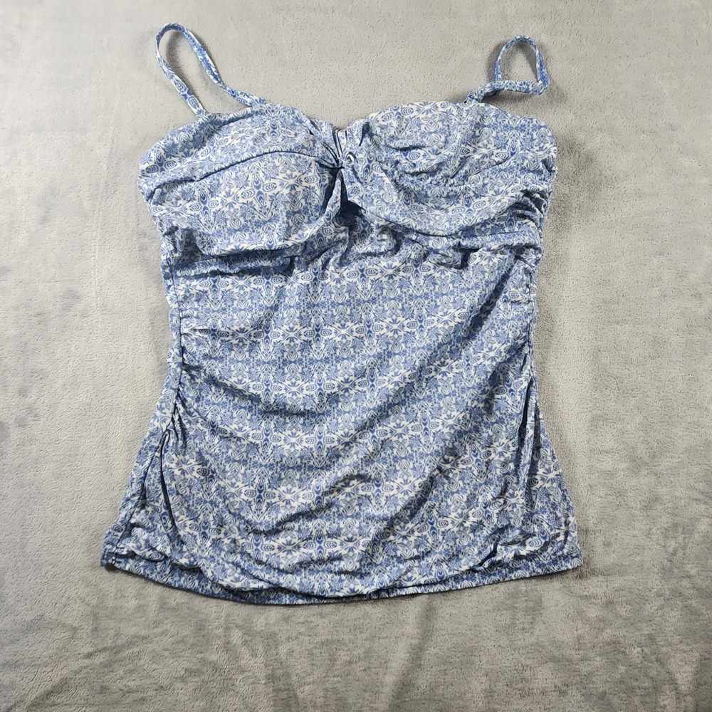 Talbots Cabana Life Women's Size Medium Tankini Swimsuit Top Blue Paisley